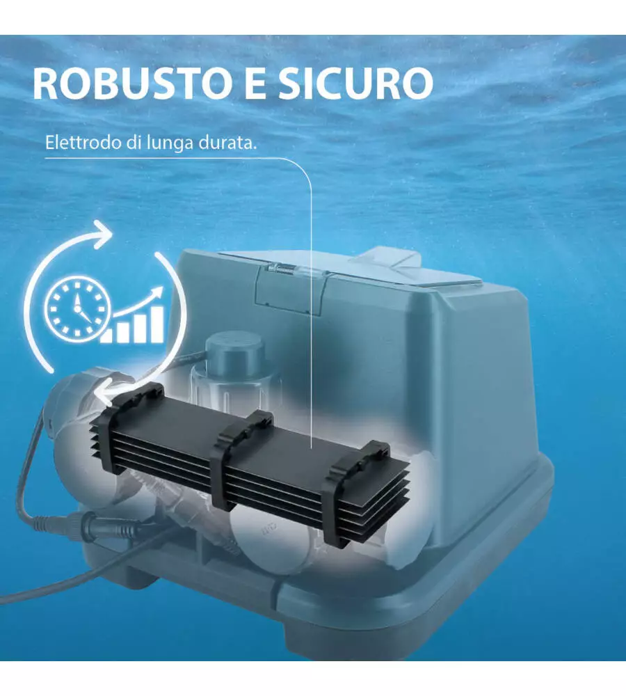 CLORINATORE SALINO PER ELETTROLISI GRE PER PISCINA DA 50 M³ 10 GR/H