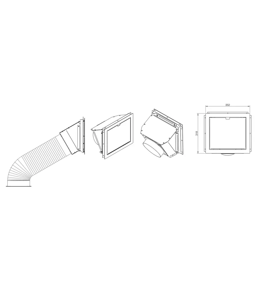 KIT CARICO PELLET LATERALE PER STUFE INSERTO 13C E 15C STOVE CANADIAN