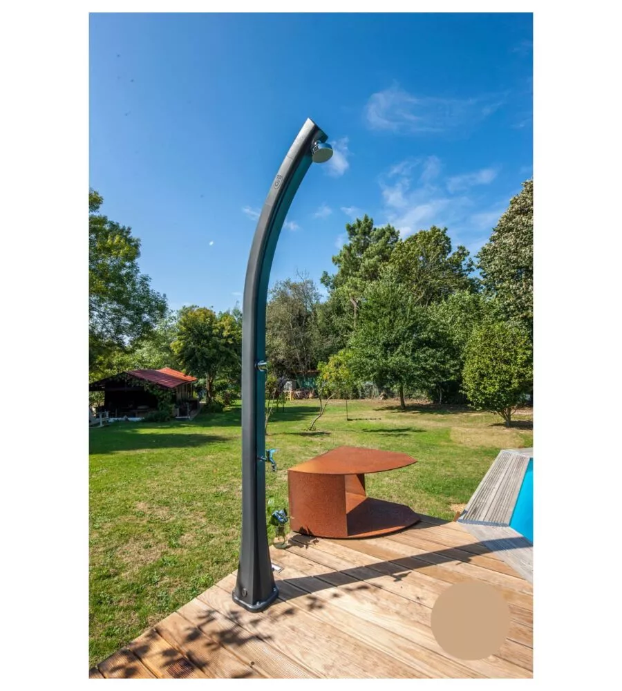 DOCCIA SOLARE PER GIARDINO GRE IN RESINA CON LAVAPIEDI 25 L - COD. SSR25