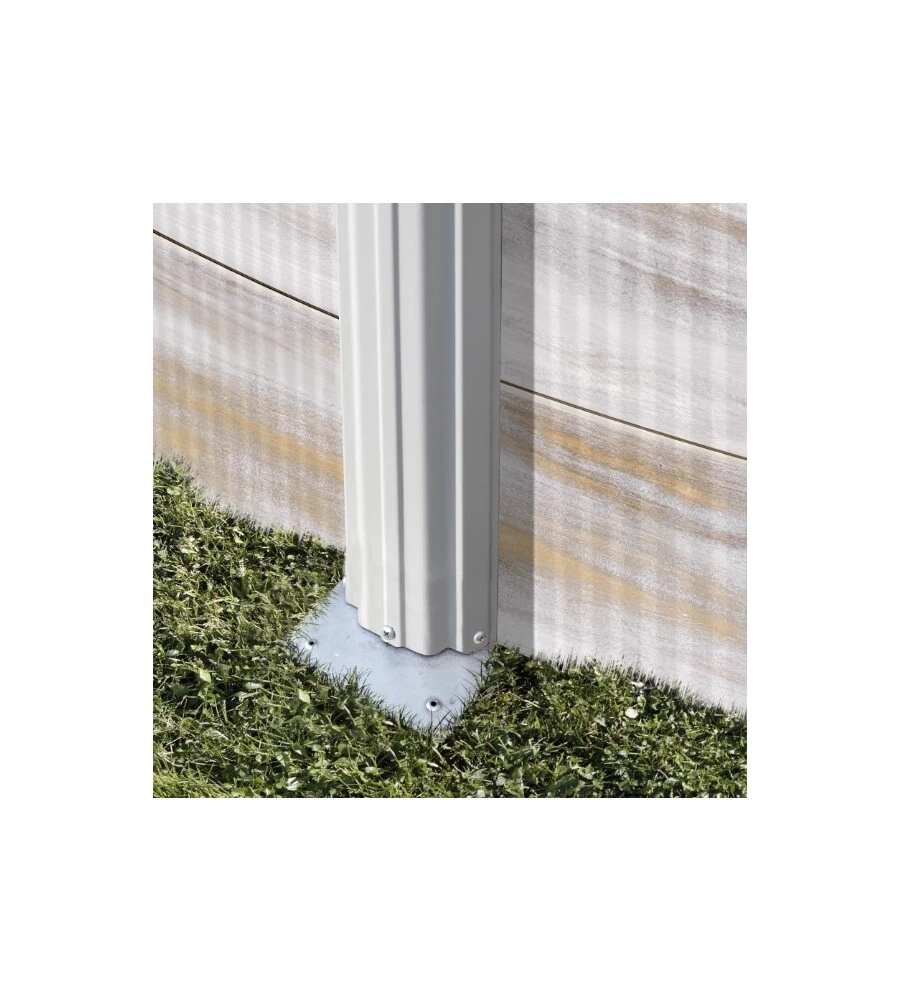 PISCINA FUORI TERRA OVALE GRE "FINLANDIA" IN ACCIAIO EFFETTO LEGNO NORDICO 500X300X120 - COD. KIT500N