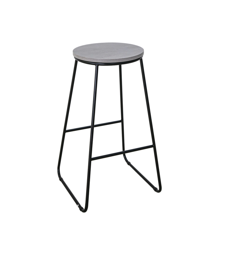 SGABELLO ROTONDO BELLAHOME "INDUSTRIAL" GRIGIO 32X32X71 CM