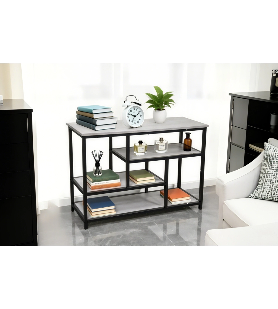 SCAFFALE MULTIUSO BELLAHOME "INDUSTRIAL" GRIGIO 100X30X65 CM
