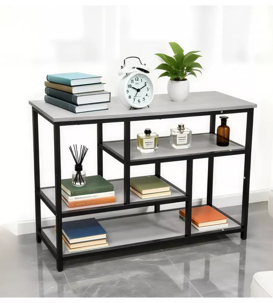 SCAFFALE MULTIUSO BELLAHOME "INDUSTRIAL" GRIGIO 100X30X65 CM