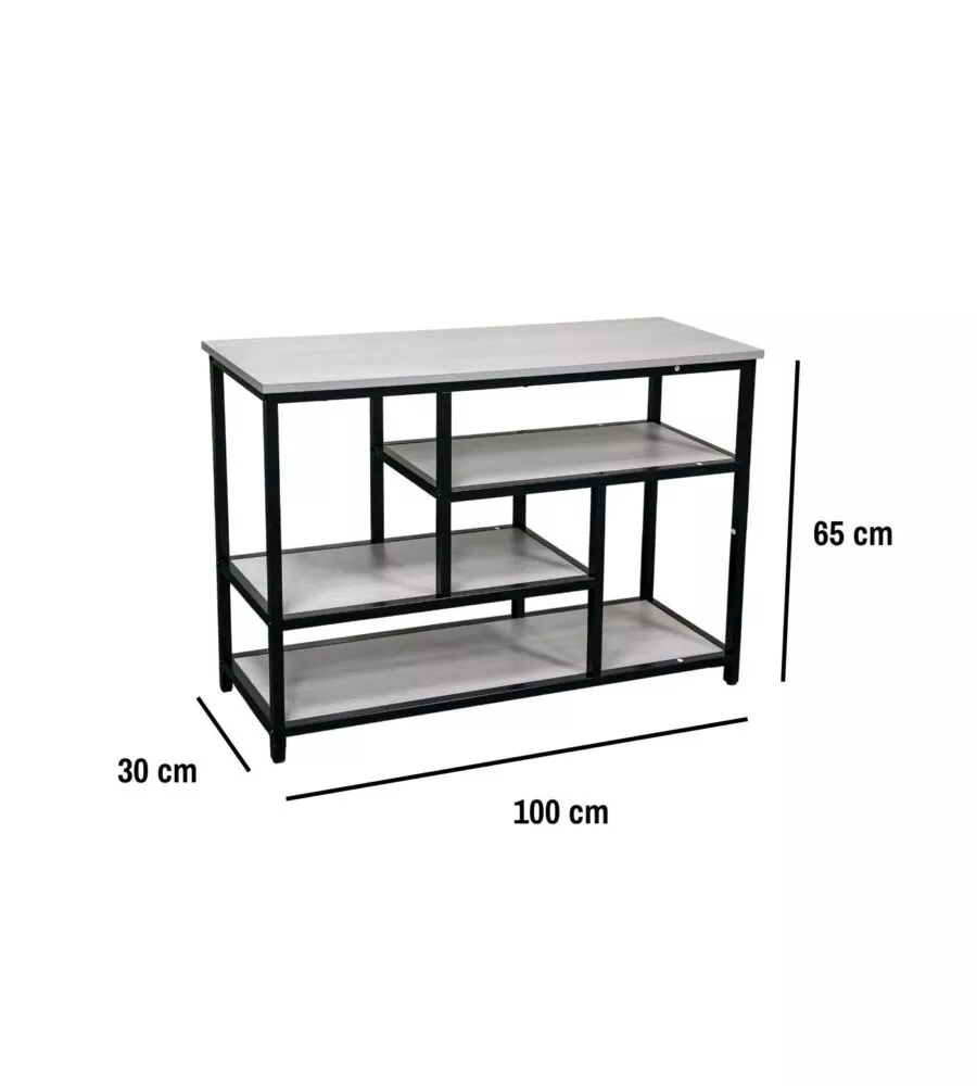 SCAFFALE MULTIUSO BELLAHOME "INDUSTRIAL" GRIGIO 100X30X65 CM