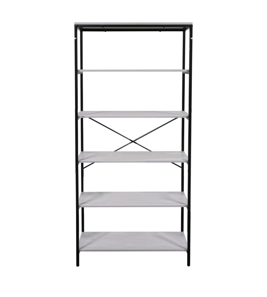 LIBRERIA 5 RIPIANI BELLAHOME "INDUSTRIAL" GRIGIO 80X30X180 CM