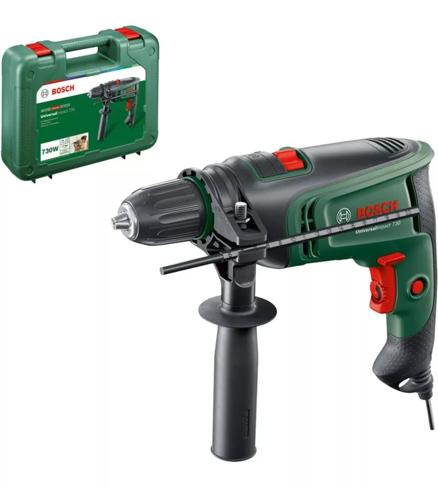 KIT VALIGETTA TRAPANO BATTENTE A PERCUSSIONE ELETTRICO BOSCH "UNIVERSAL IMPACT 730" 730 W