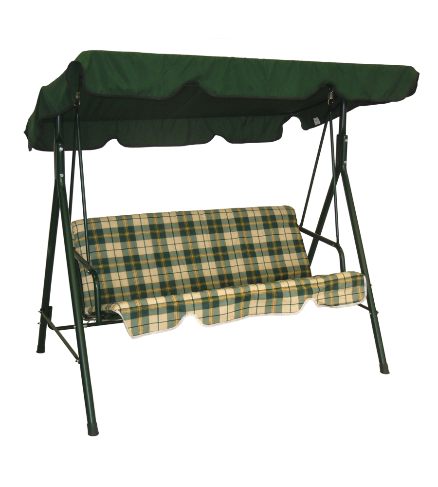 DONDOLO DA GIARDINO A TRE POSTI "IRIS" FANTASIA SCOZZESE 208X126X173 CM