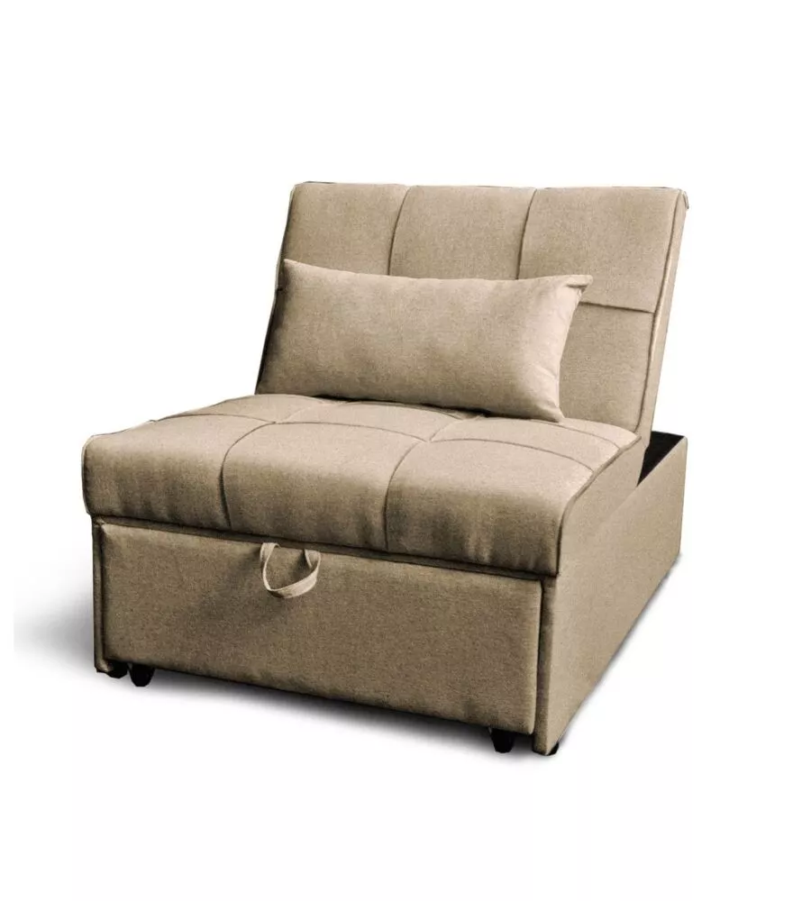 POUF 3 IN 1 BELLAHOME "KING" TRASFORMABILE IN POLTRONA E LETTO TORTORA 112X81X88 CM