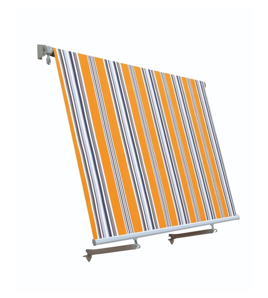 Tenda da sole a caduta con bracci Essenza fantasia riga gialla 245x245 cm