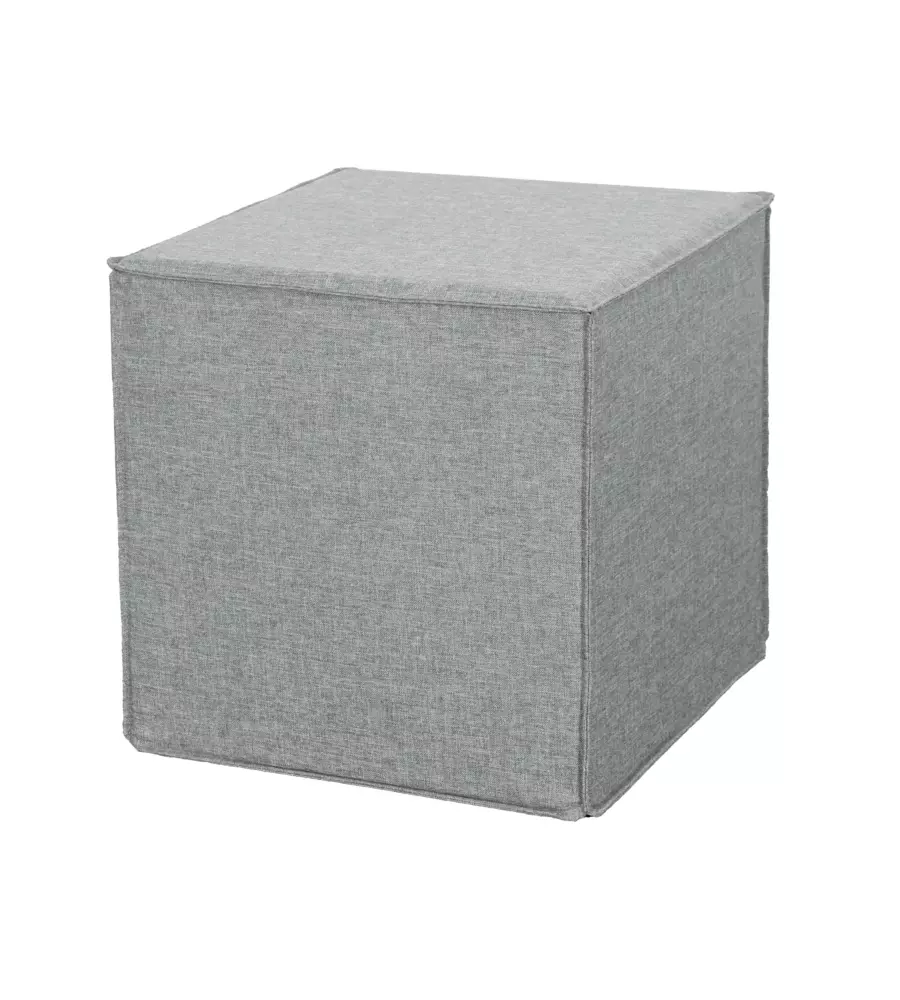 POUF PIEGHEVOLE BELLAHOME "DADO" IN TESSUTO RIMOVIBILE GRIGIO, 41X41X41 CM
