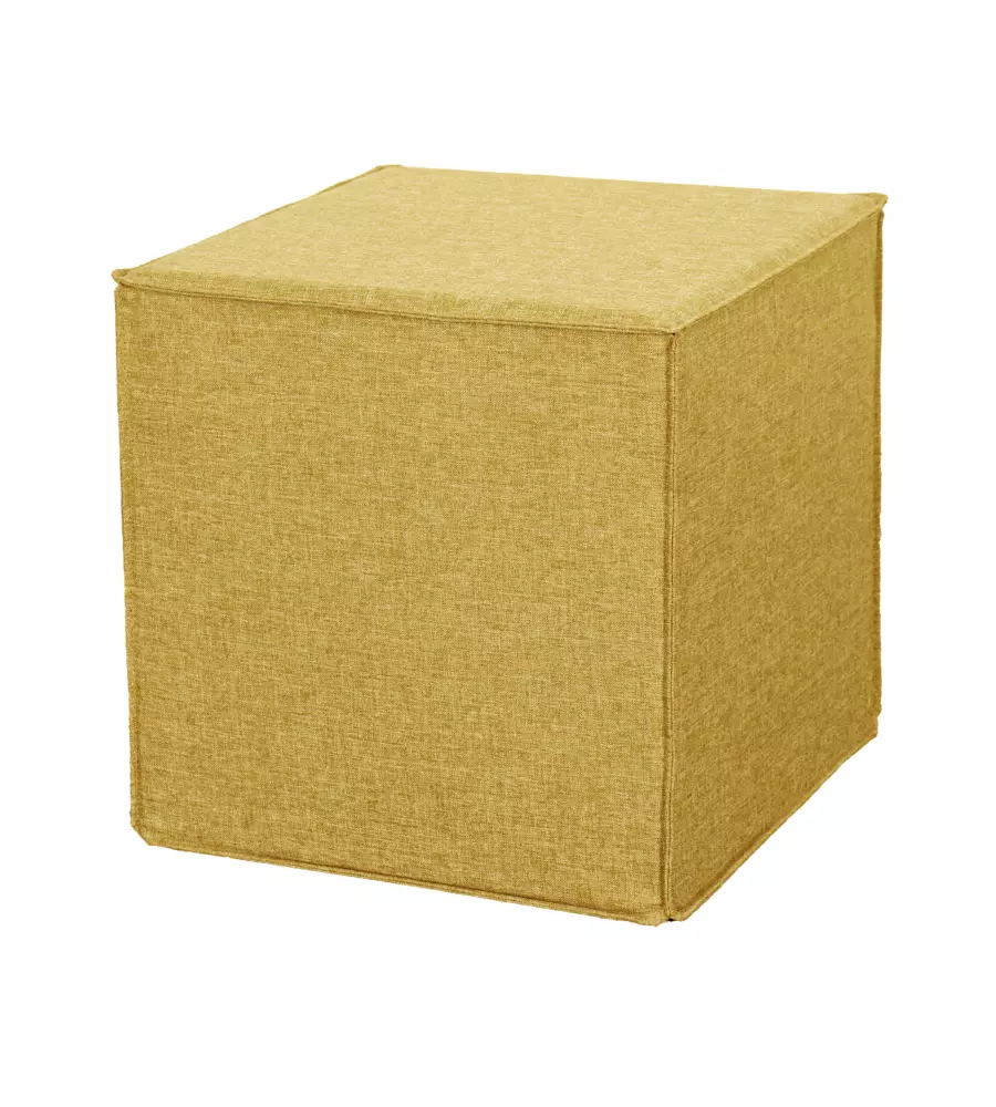 POUF PIEGHEVOLE BELLAHOME "DADO" IN TESSUTO RIMOVIBILE OCRA, 41X41X41 CM