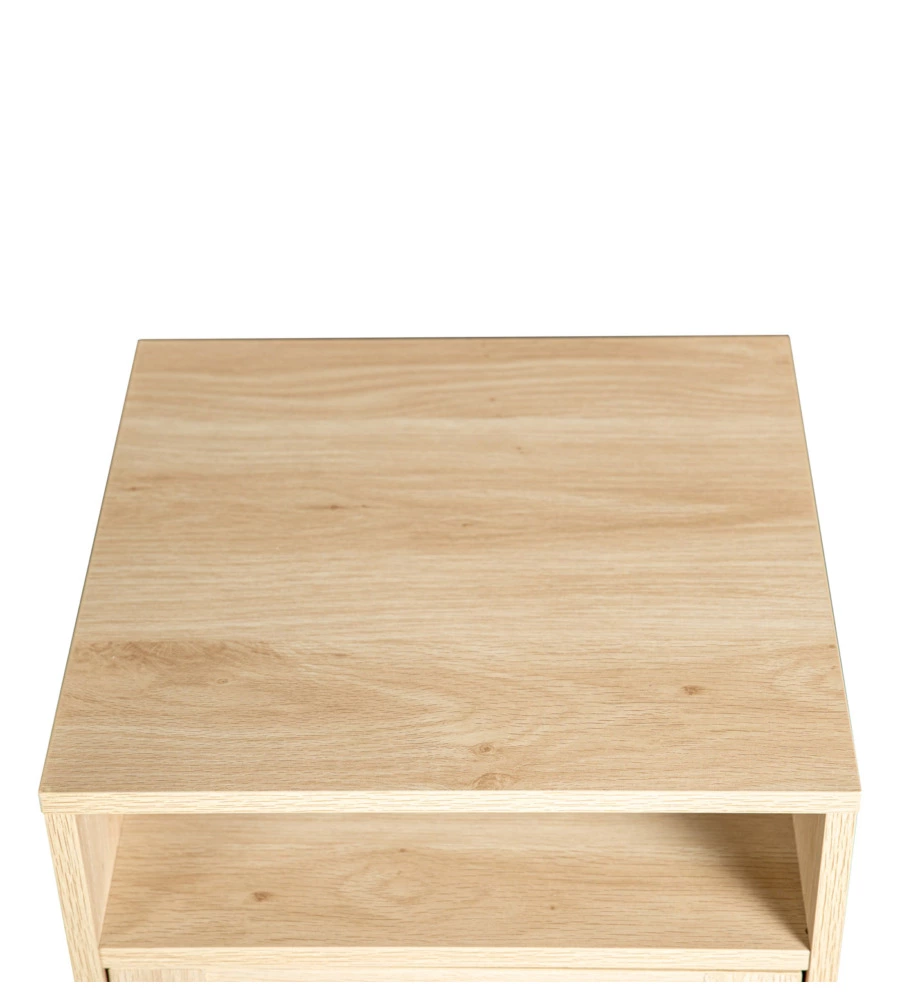 MOBILETTO MULTIFUNZIONALE BELLAHOME CON PORTA BATTENTE IN RATTAN, 40X39X71 CM