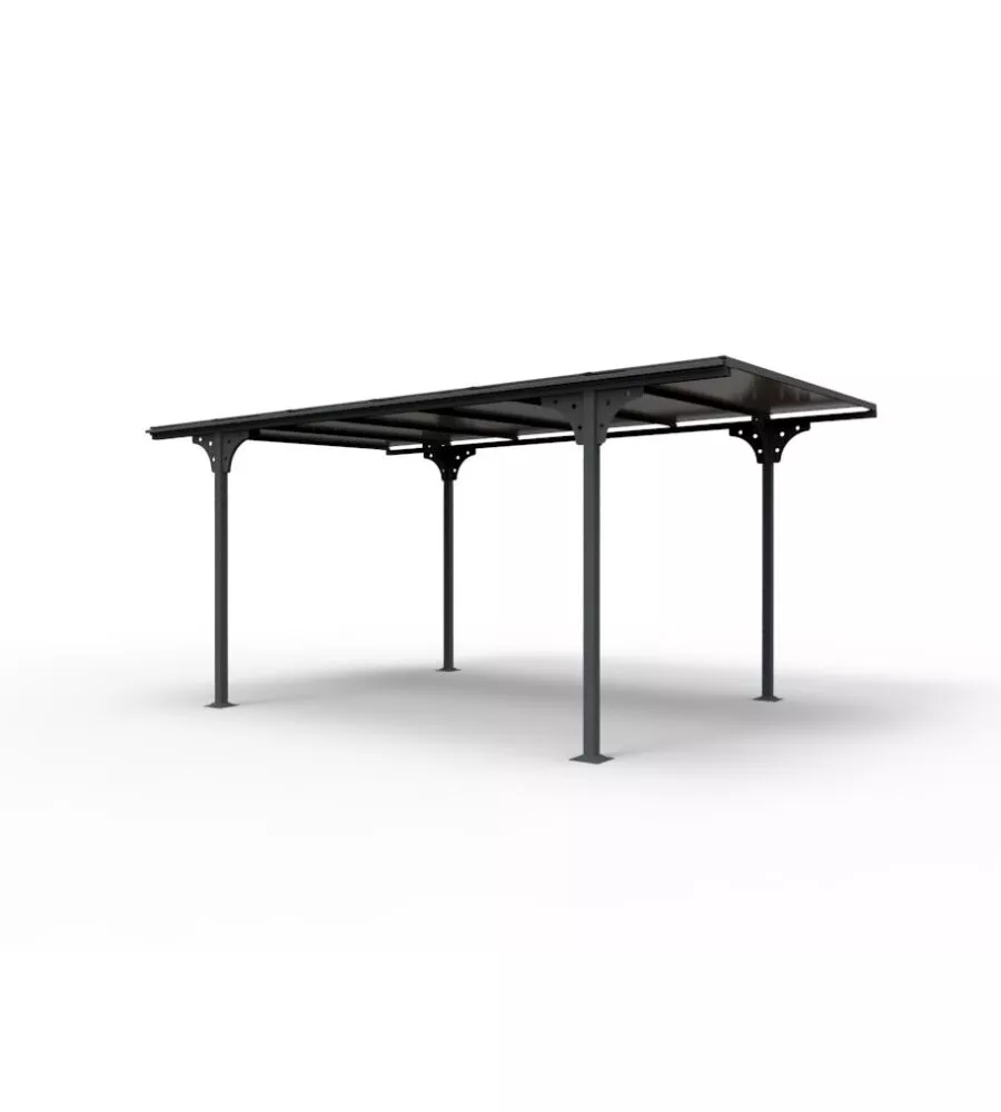 CARPORT AUTO IN ALLUMINIO E POLICARBONATO HABRITA "CAR 3050 ALTP T" 5,00X2,88X2,32 MT