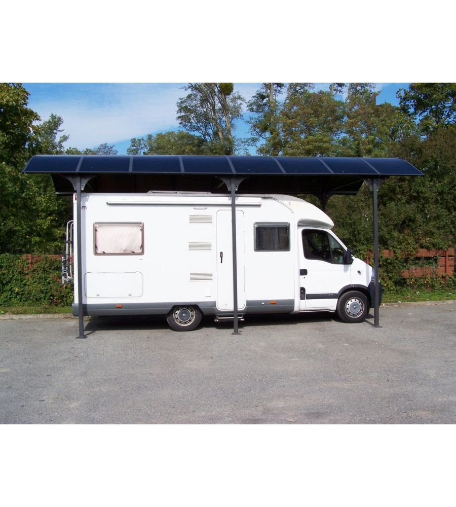 CARPORT AUTO IN ALLUMINIO E POLICARBONATO HABRITA "CAR 3676 ALCC T" 1 POSTO 3,59X7,62X3,60 MT