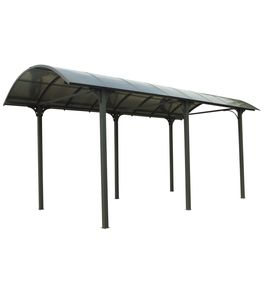 CARPORT AUTO IN ALLUMINIO E POLICARBONATO HABRITA "CAR 3676 ALCC T" 1 POSTO 3,59X7,62X3,60 MT