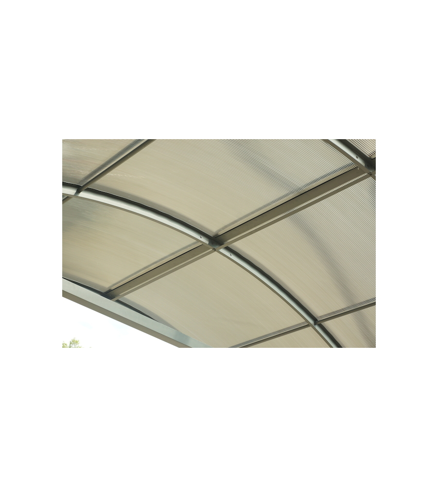 CARPORT AUTO IN ALLUMINIO E POLICARBONATO HABRITA "CAR 3676 ALCC T" 1 POSTO 3,59X7,62X3,60 MT