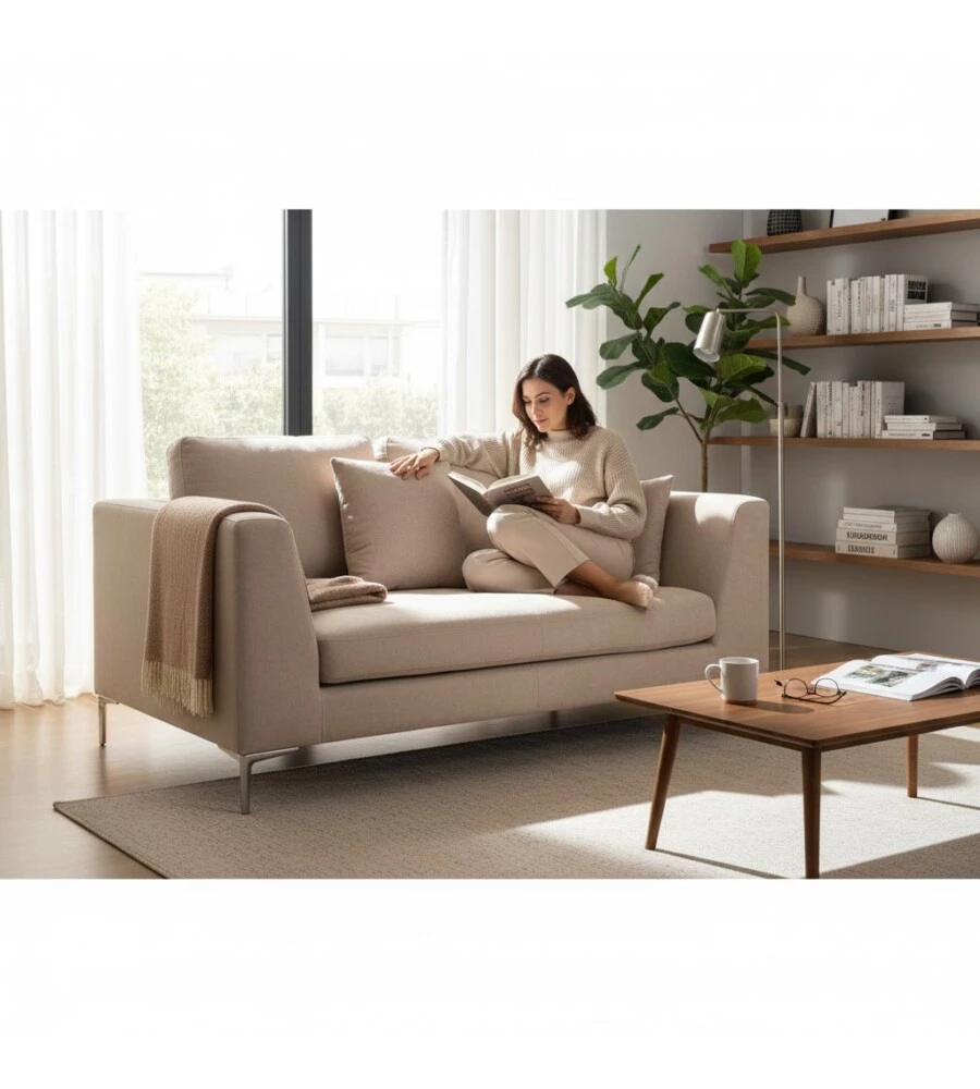 DIVANO 2 POSTI BELLAHOME "CAMILLA" BEIGE 170X104X89 CM