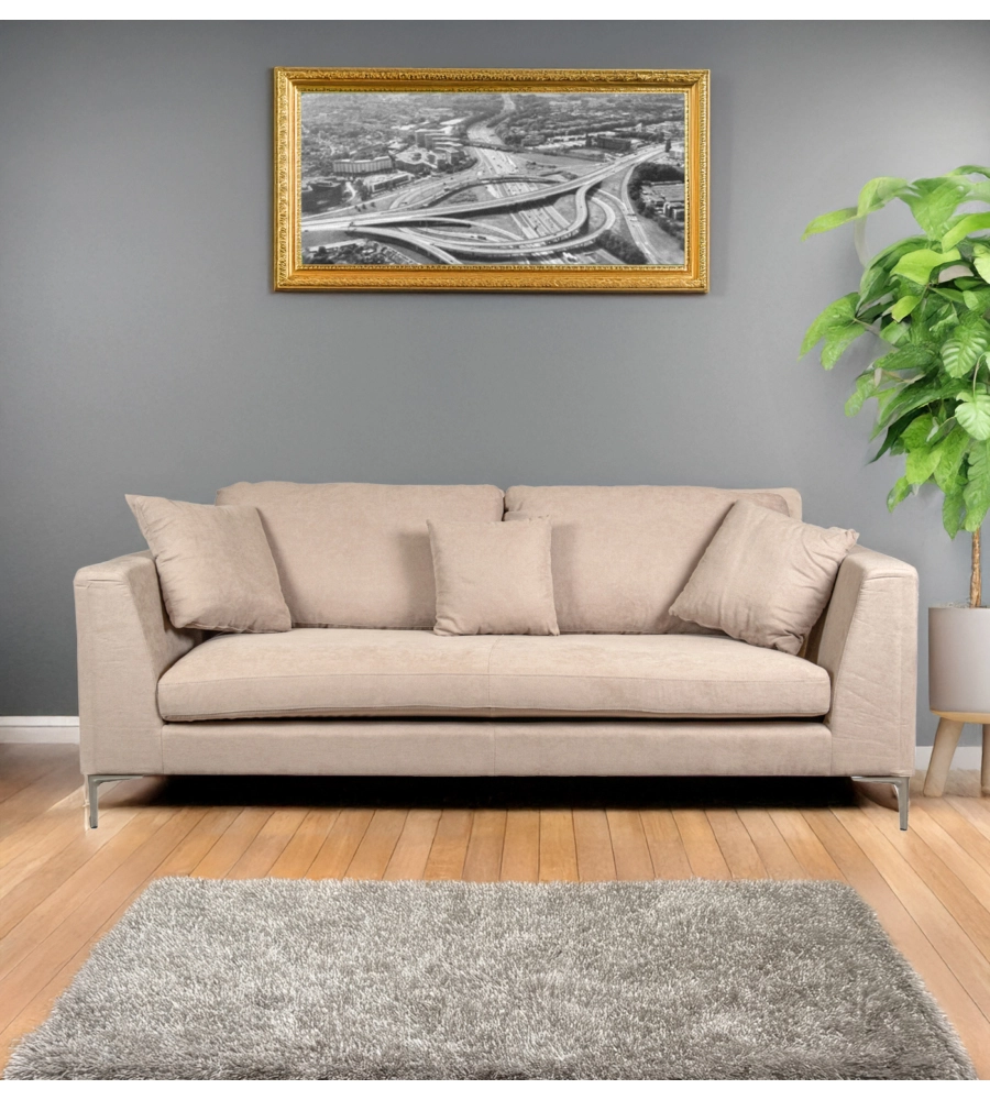 DIVANO 3 POSTI BELLAHOME "CAMILLA" BEIGE 222X104X56,5 CM