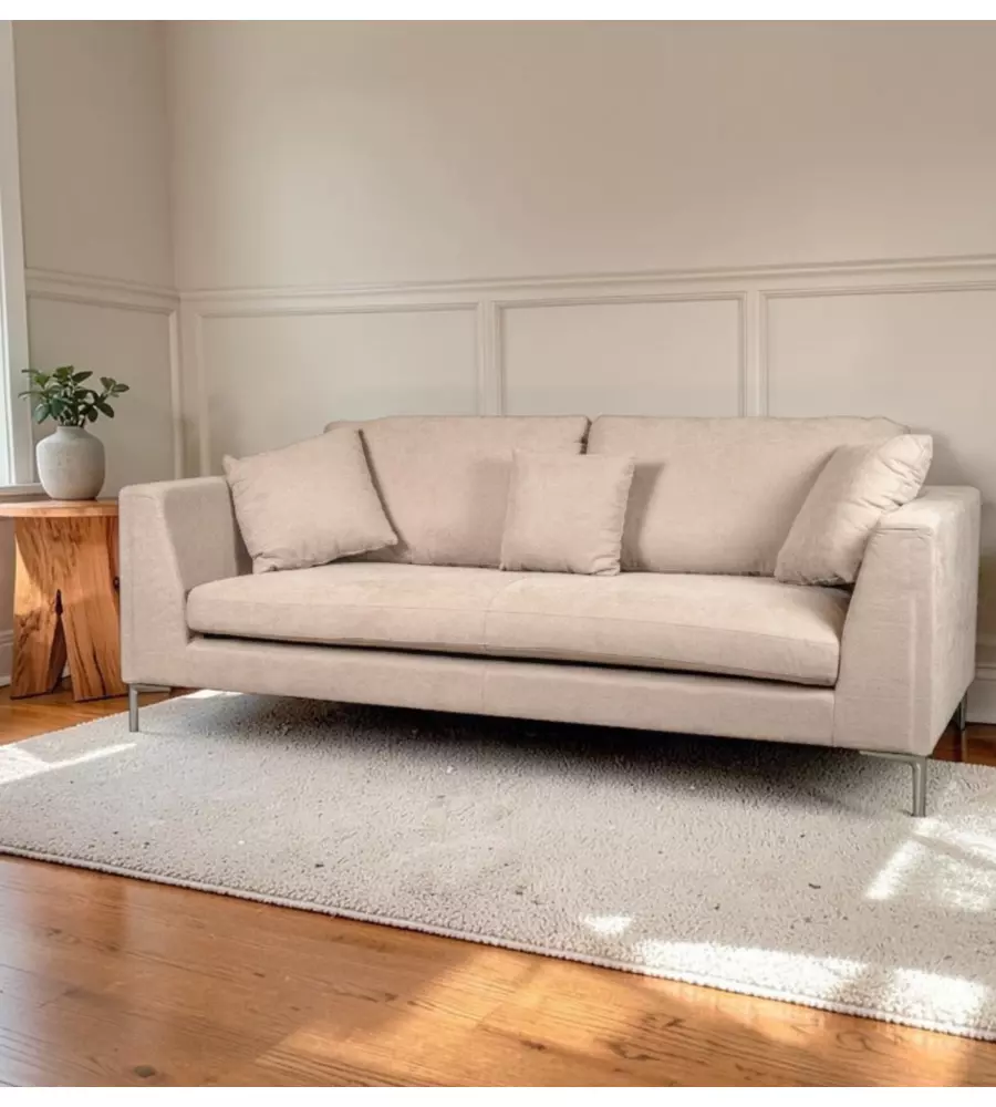 DIVANO 3 POSTI BELLAHOME "CAMILLA" BEIGE 222X104X56,5 CM
