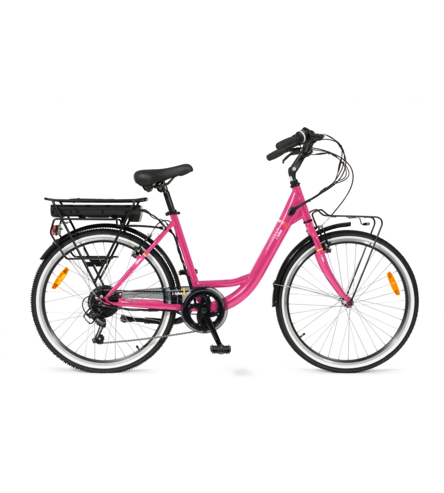 BICI ELETTRICA I-BIKE "CITY EASY URBAN" 26" 45 KM MAGENTA
