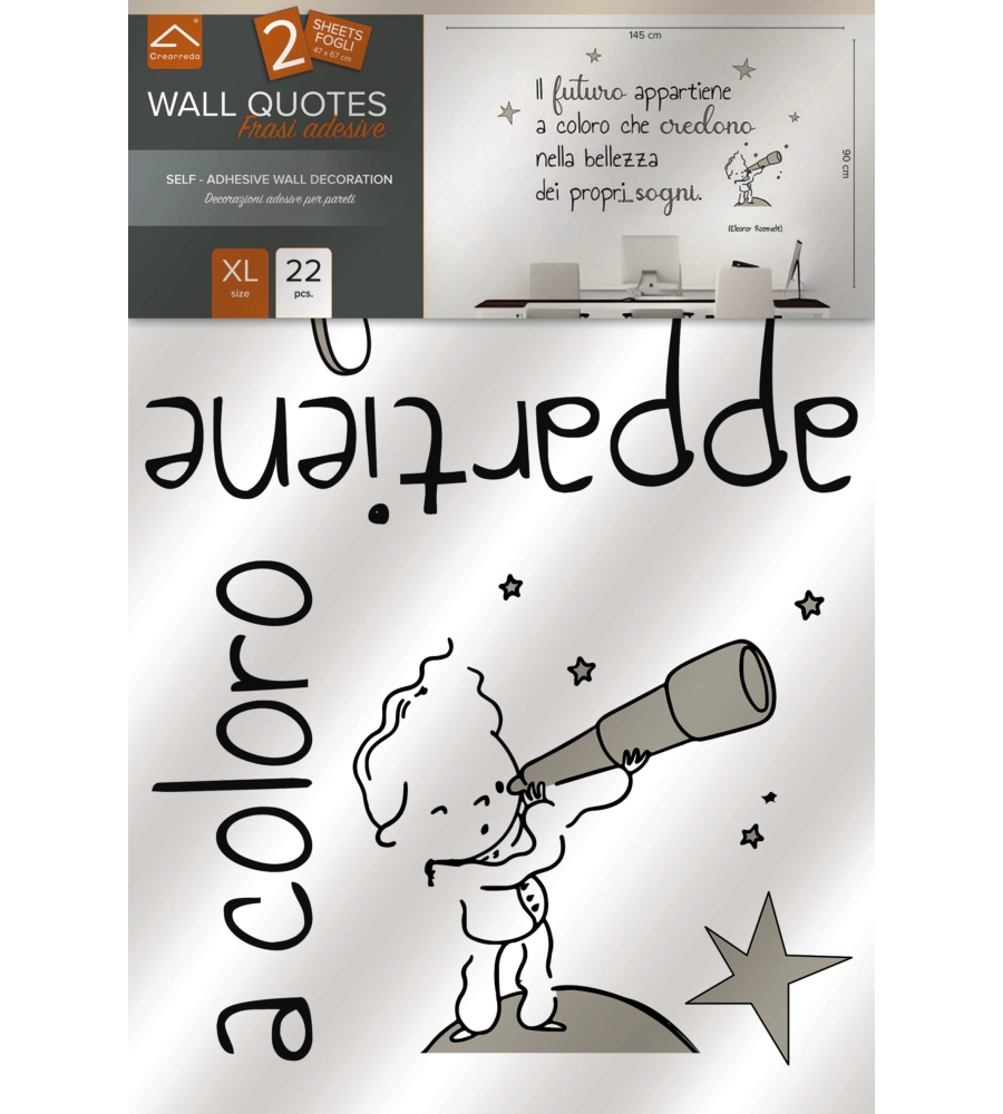 STICKER PER PARETI "SOGNI", 47X67 CM