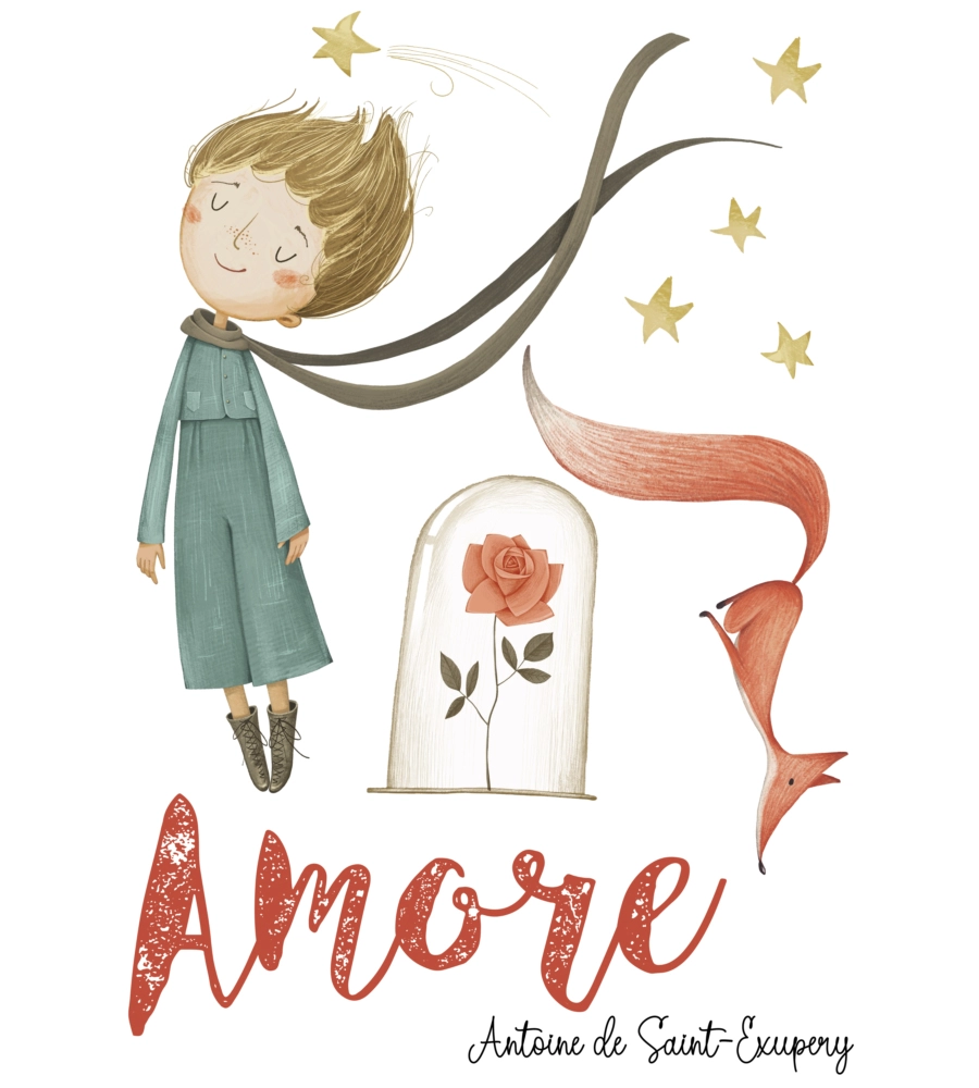 STICKER PER PARETI "PICCOLO PRINCIPE", 47X67 CM