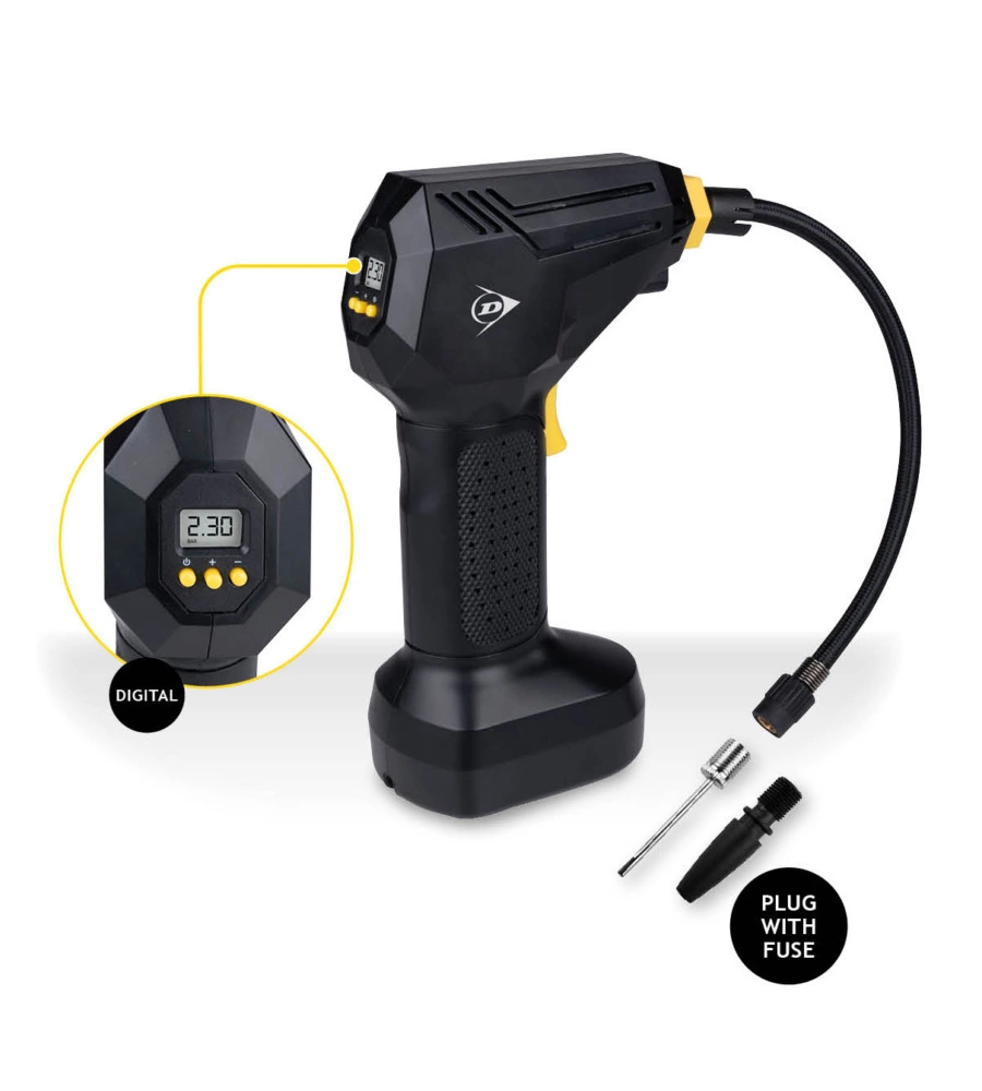 COMPRESSORE AD ARIA PORTATILE DIGITALE IN ABS, 120 W