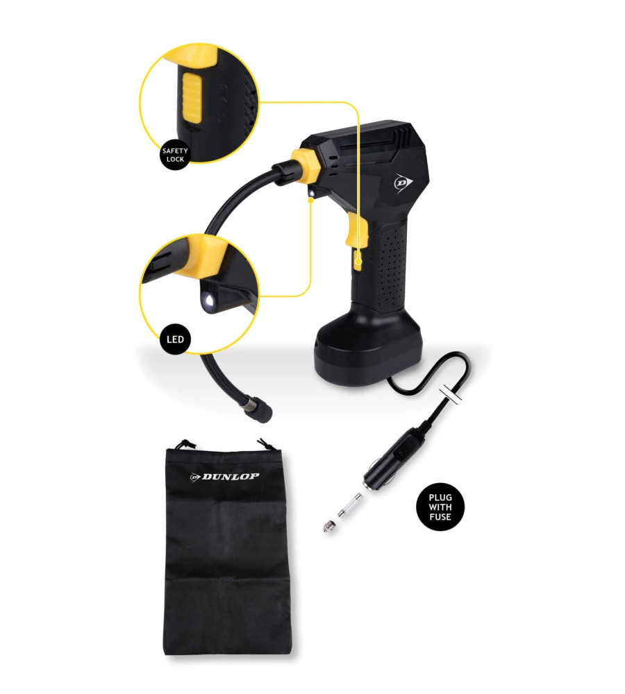 COMPRESSORE AD ARIA PORTATILE DIGITALE IN ABS, 120 W