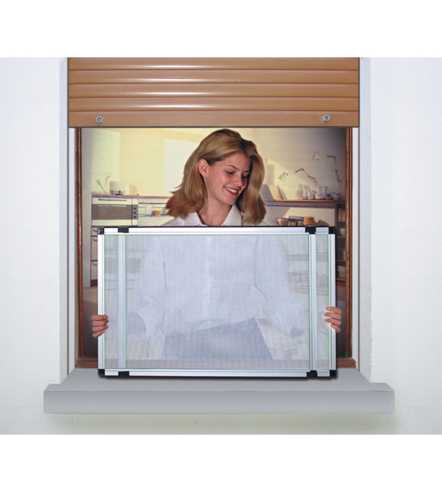 ZANZARIERA ESTENSIBILE "DERBY" ARGENTO 100X70 CM