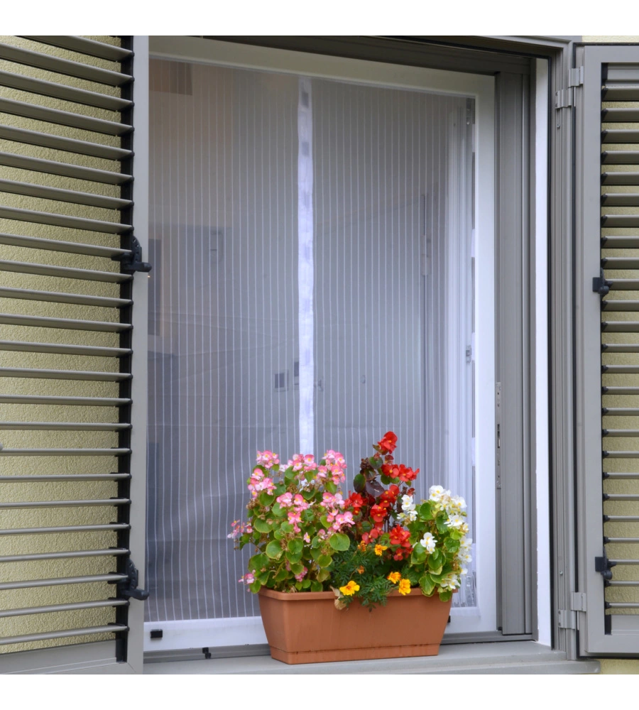 ZANZARIERA MAGNETICA A PANNELLI PER FINESTRE BIANCA 150X180 CM