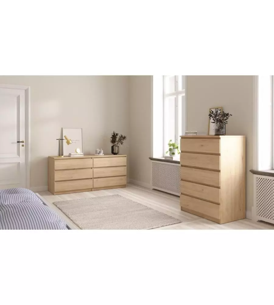 CASSETTIERA 5 CASSETTI "NAIA" LEGNO 77X50X111,3 CM
