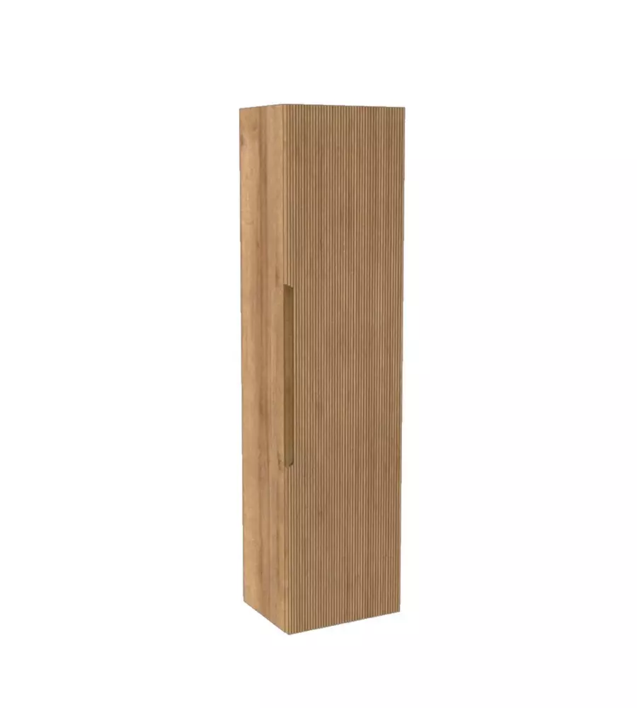 COLONNA PENSILE SOSPESA DECOR BAGNO "CANALETTO" CON 1 ANTA COLORE ROVERE, 35X28X138 CM