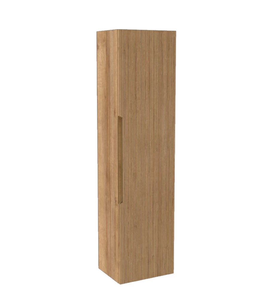 COLONNA PENSILE SOSPESA DECOR BAGNO "CANALETTO" CON 1 ANTA COLORE ROVERE, 35X28X138 CM