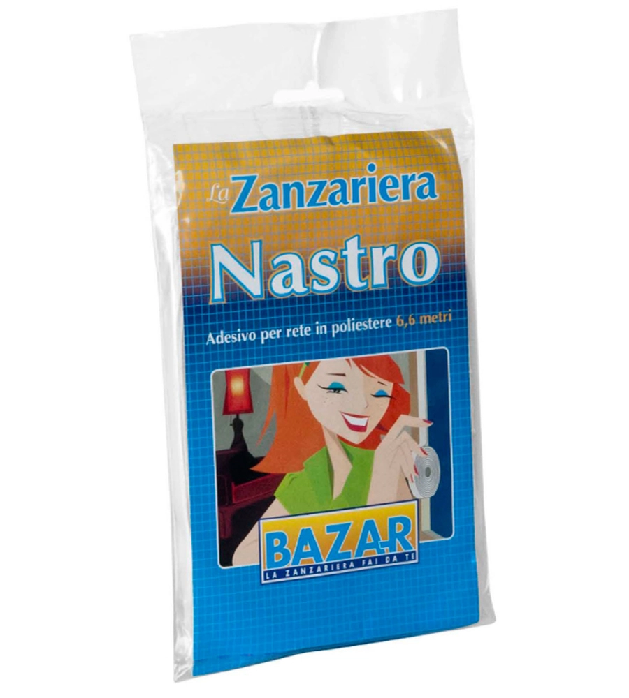 NASTRO ADESIVO CON VELCRO PER ZANZARIERE 6,6 M