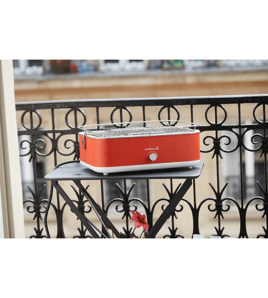 BARBECUE ELETTRICO DA TAVOLO BARBECOOK "E-CARLO" IN ACCIAIO INOX ROSSO GRIGLIA 38,5X28,5 CM