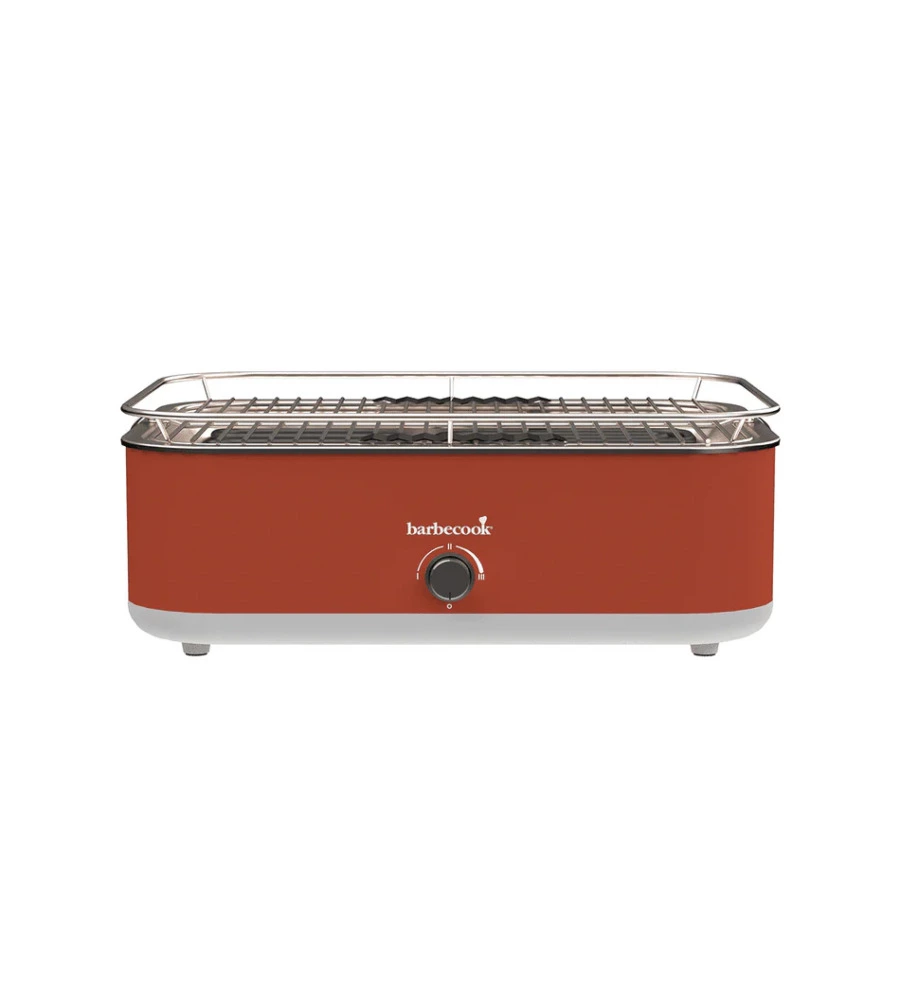 BARBECUE ELETTRICO DA TAVOLO BARBECOOK "E-CARLO" IN ACCIAIO INOX ROSSO GRIGLIA 38,5X28,5 CM