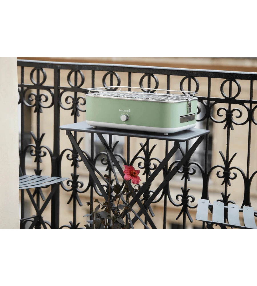 BARBECUE ELETTRICO DA TAVOLO BARBECOOK "E-CARLO" IN ACCIAIO INOX VERDE GRIGLIA 38,5X28,5 CM