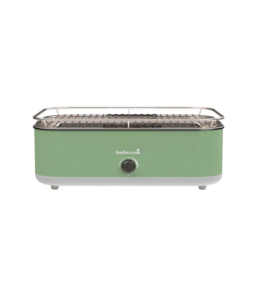 BARBECUE ELETTRICO DA TAVOLO BARBECOOK "E-CARLO" IN ACCIAIO INOX VERDE GRIGLIA 38,5X28,5 CM