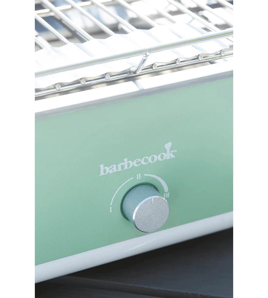BARBECUE ELETTRICO DA TAVOLO BARBECOOK "E-CARLO" IN ACCIAIO INOX VERDE GRIGLIA 38,5X28,5 CM
