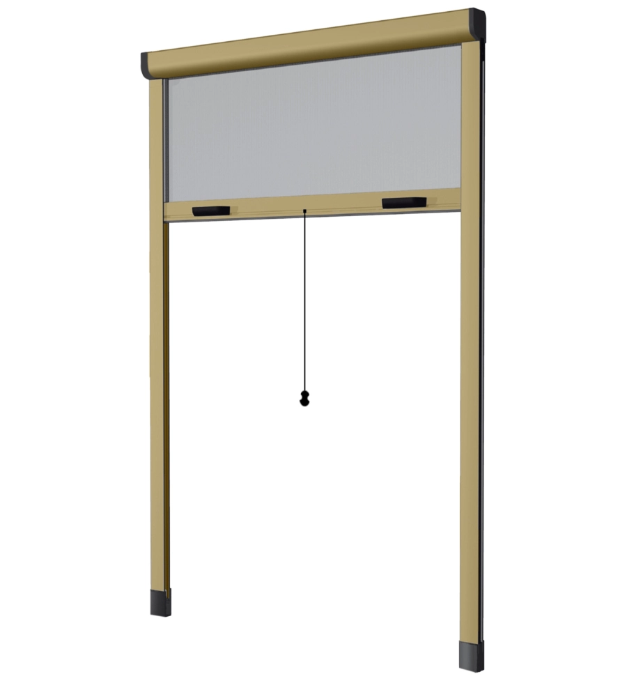 ZANZARIERA AVVOLGIBILE PER FINESTRE BRONZO CON APERTURA VERTICALE 130X150 CM