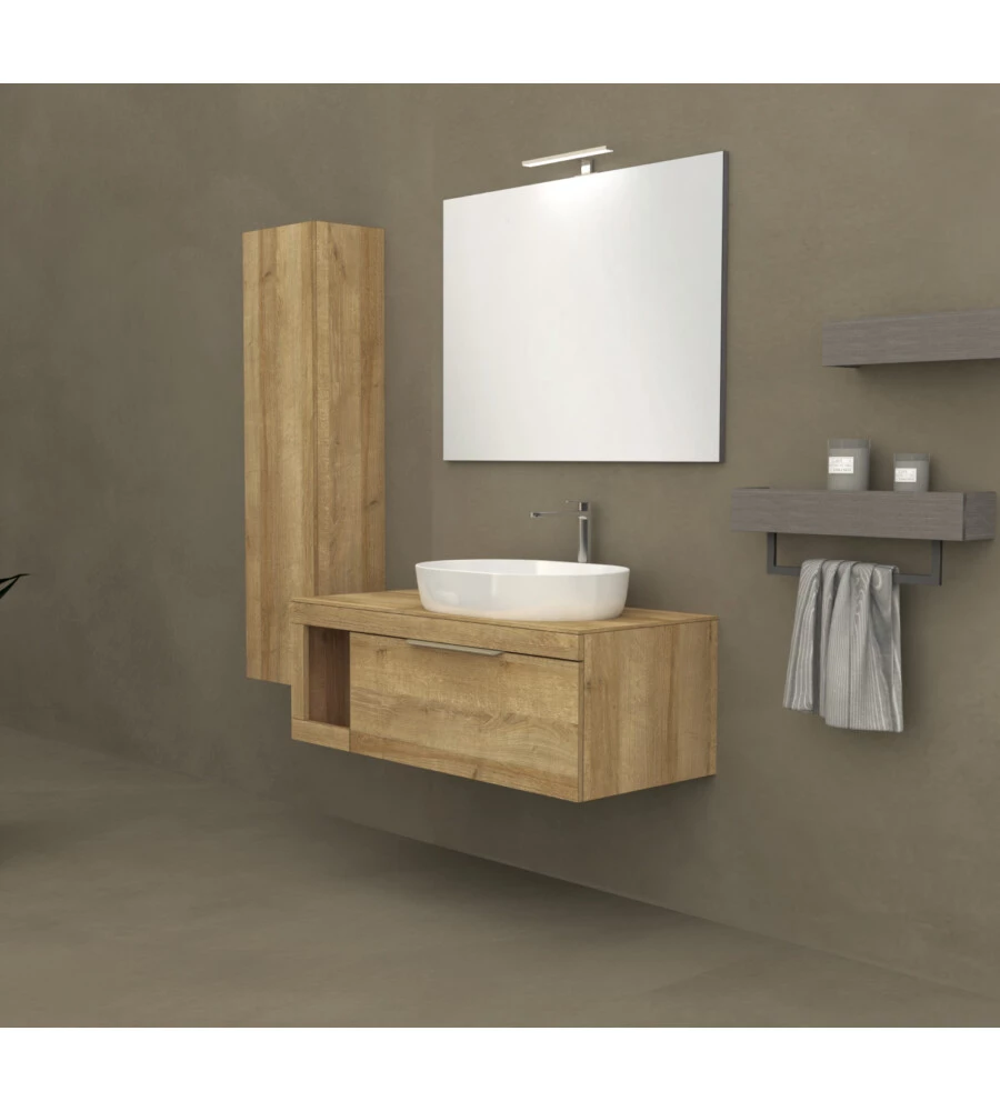 MOBILE BAGNO DECOR BAGNO "TIZIANO" COLORE ROVERE, 110 CM