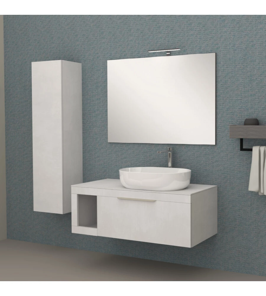 MOBILE BAGNO DECOR BAGNO "TIZIANO" COLORE GRIGIO CIELO, 110 CM
