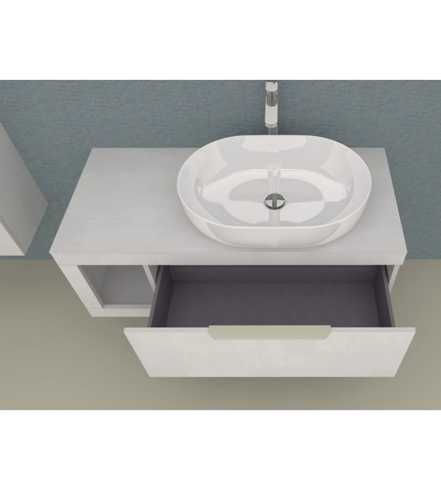 MOBILE BAGNO DECOR BAGNO "TIZIANO" COLORE GRIGIO CIELO, 110 CM