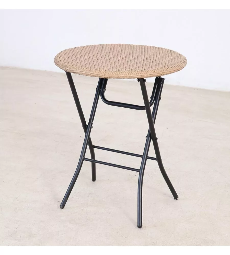SET DA GIARDINO ESSENZA "MAUI" IN ACCIAIO E POLYRATTAN NERO 2 SEDIE 1 TAVOLO
