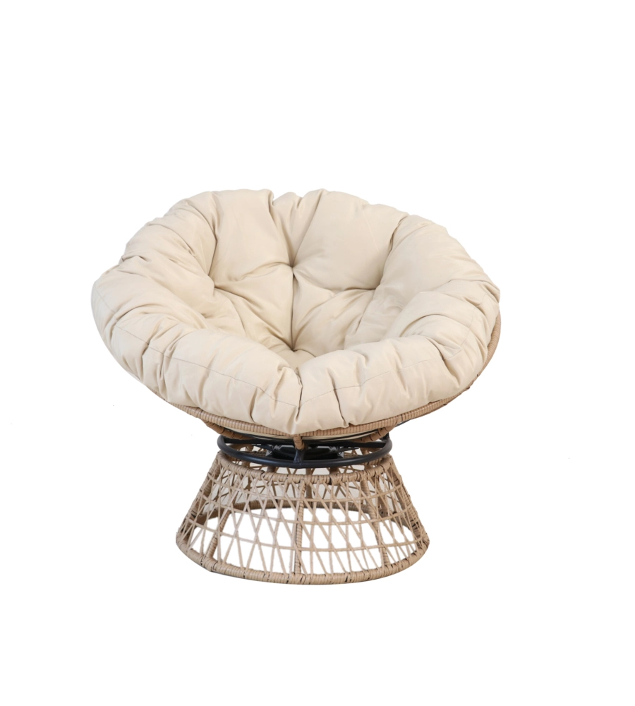 POLTRONA DA ESTERNO GIREVOLE ESSENZA "BORA BORA" IN ACCIAIO E POLYRATTAN 95X84X76 CM