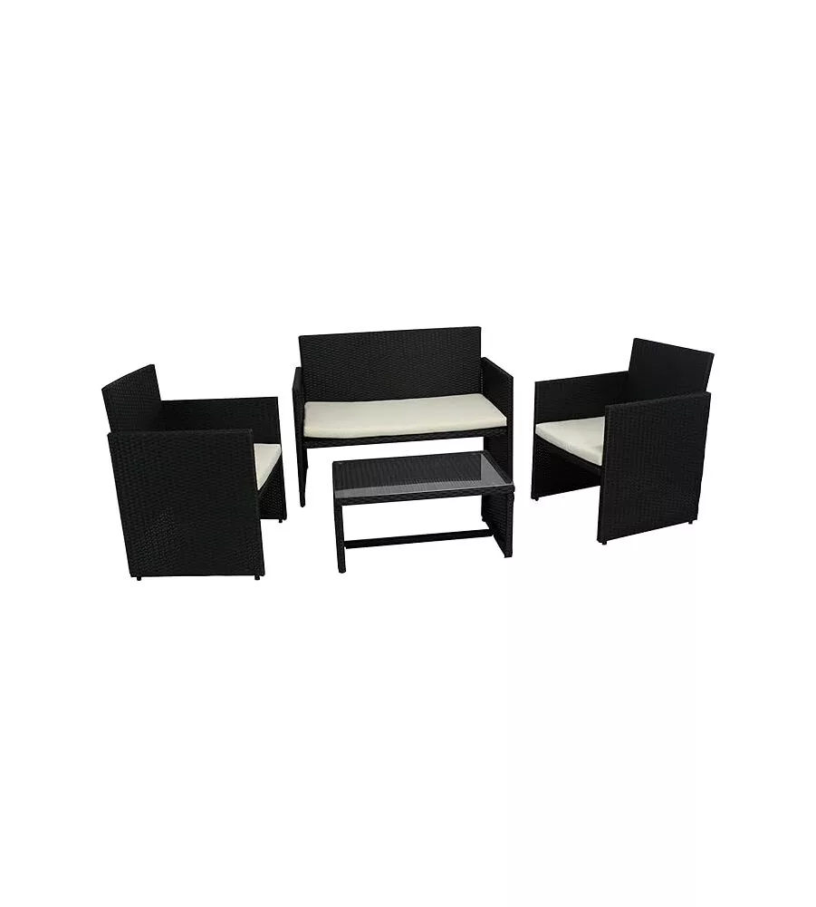 SET DA GIARDINO ESSENZA "VALENCIA" NERO 4 POSTI