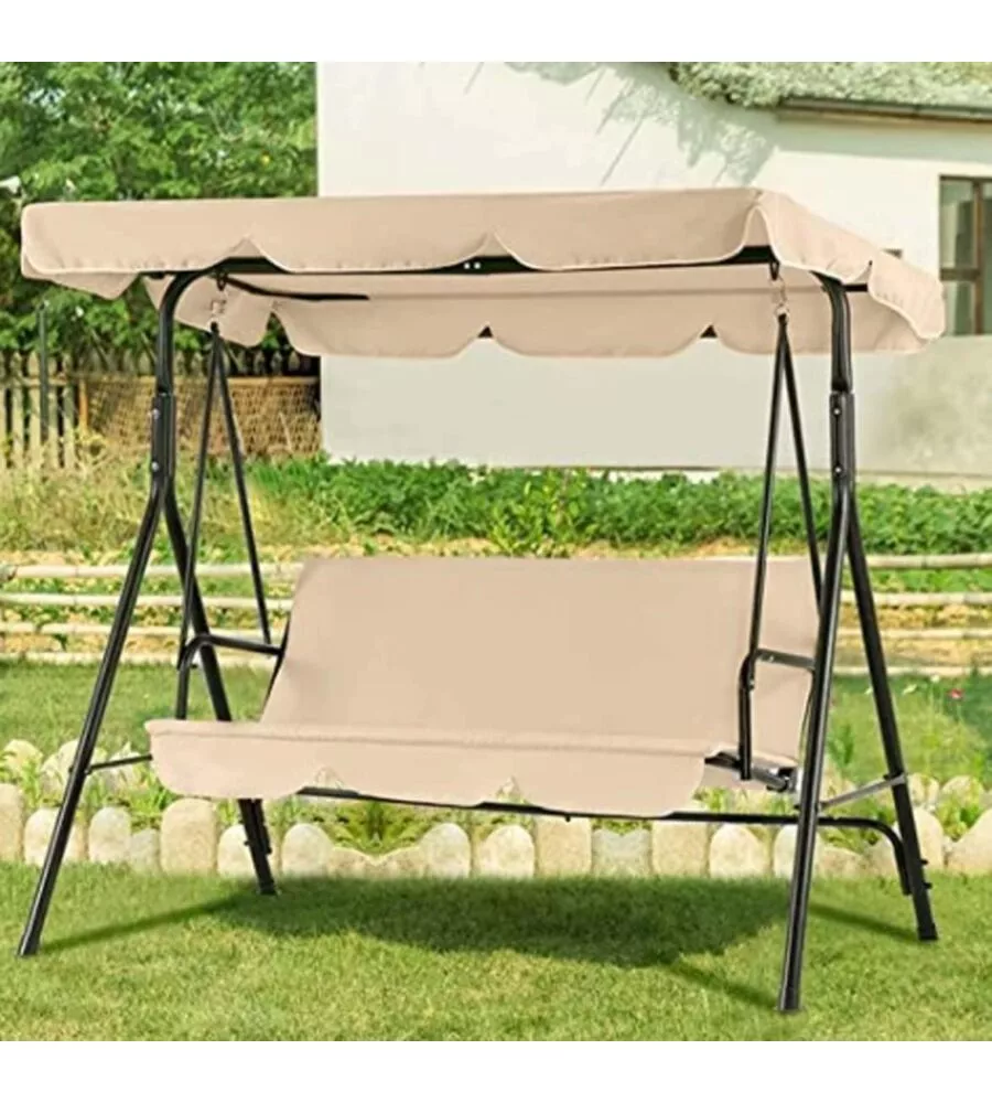 DONDOLO DA ESTERNO ESSENZA "LINEAR" 3 POSTI BEIGE 170X110X153 CM