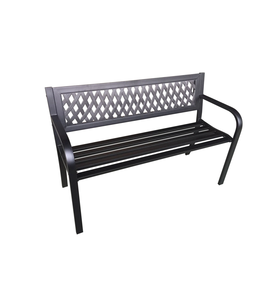 PANCHINA DA GIARDINO ESSENZA "BOULEVARD" IN ACCIAIO NERO 120X50X75 CM
