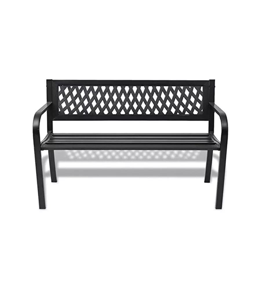 PANCHINA DA GIARDINO ESSENZA "BOULEVARD" IN ACCIAIO NERO 120X50X75 CM