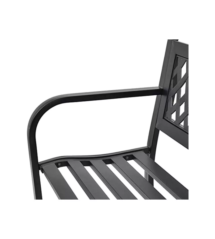 PANCHINA DA GIARDINO ESSENZA "BOULEVARD" IN ACCIAIO NERO 120X50X75 CM